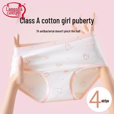 Girls' Pure Cotton Antibacterial Briefs 4-Pack