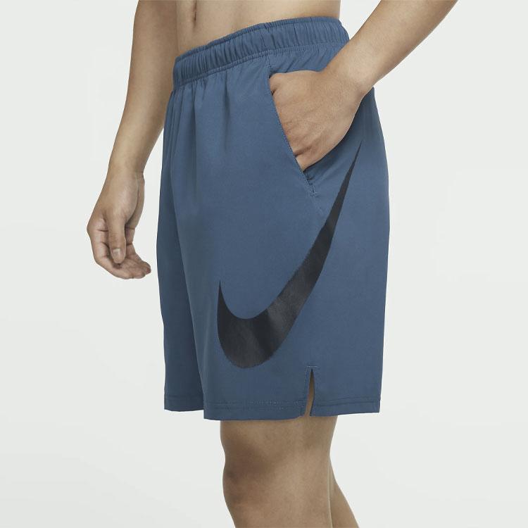 Nike Flex Logo Print Woven Training Shorts Men Bottoms Deep-Ocean-Blue CZ6371-469