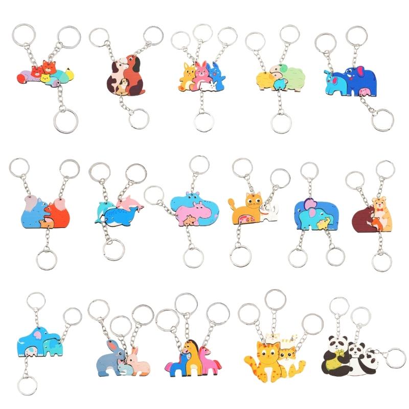 Animal Shape Stylish Keyrings Set Great for Anniversaries Valentines Birthdays