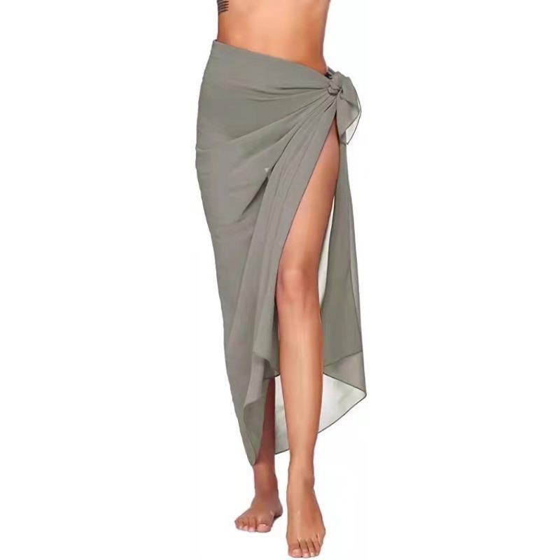 Long mesh beach wrap dress, sexy bikini one-piece scarf for women