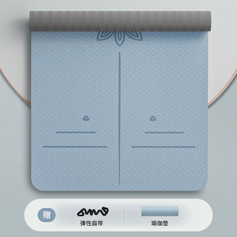 TPE Yogamatte für Damen mit Stoßabsorption, geräuschlos, rutschfest, verdickt für Heimtraining, Tanz und Fitness