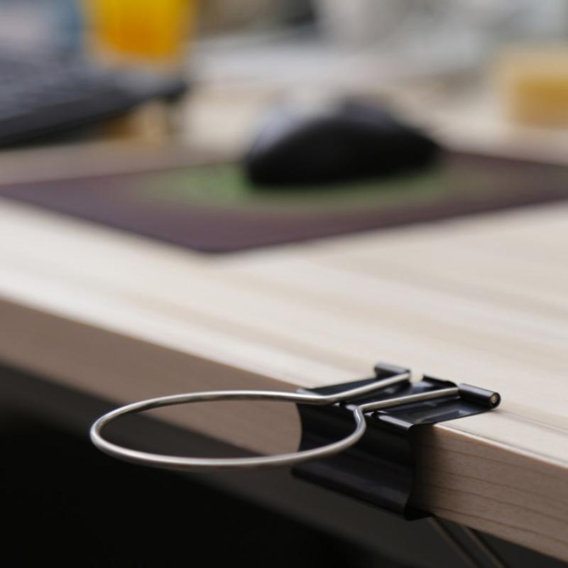 Cup Holder With Clamp Clip On Anti-Spill Table Cup Holder Water Bottle Holder For Cups Bottles Pencils Desktop Accessories