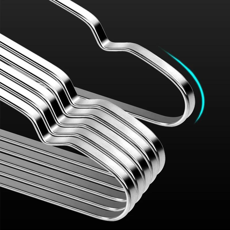 5/10Pcs Stainless Steel Clothes Hanger 40/42/45/47cm Large Adult Hangers Household Dresses T-Shirts Coat Sweater Drying Racks