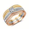 Three-color Three-piece Joint Ring Set