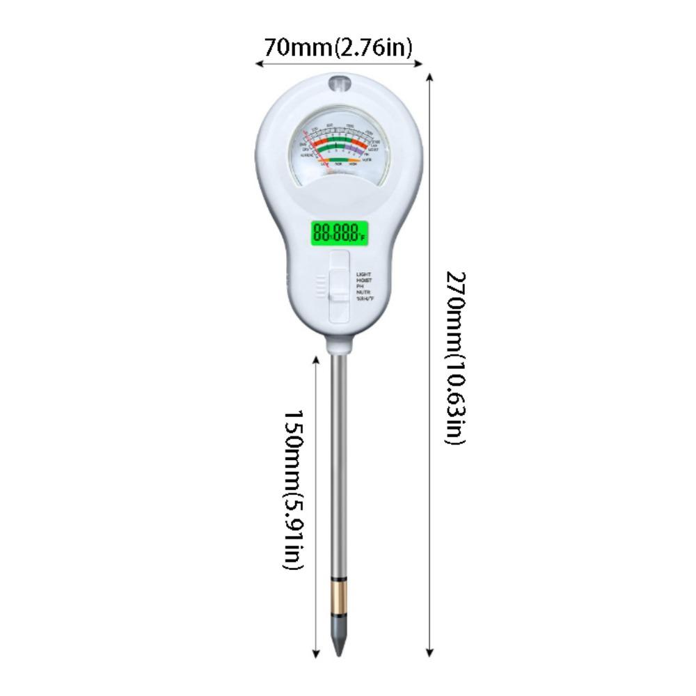 

Air Temperature Soil Analyzer Sunlight Detector PH Detector 6 in 1 Tester Gardening Use Single probe