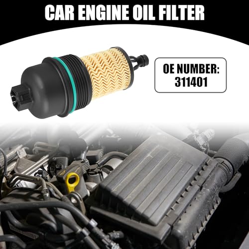 Partuto Oil Engine Filter Housing Cap Cover No. 311401 - Plastic, Black, with Oil Filter for Maserati Ghibli 2014-2019 - 1pc