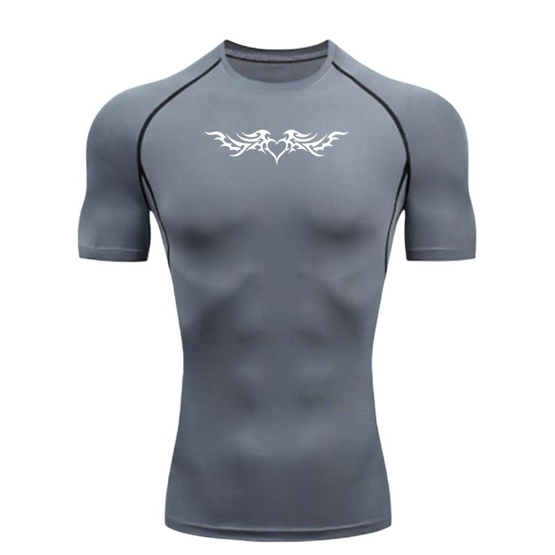 Dragon Men s Sports T-shirt for Fitness Training Fitness Compression Workout Athletic Tees Gym T-shirts Compression T-shirt S