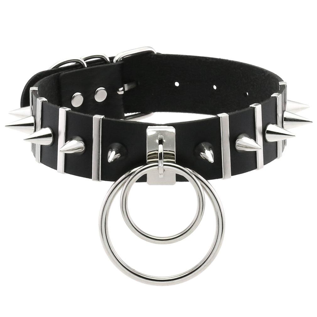 Big Spikes Choker Leather Collar  Metal Punk  Necklace  For Women Men Emo  Chocker Goth Jewelry Harajuku Accessories