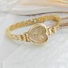 Dames Hartvormige Strass Horlogeband Armband Polshorloge