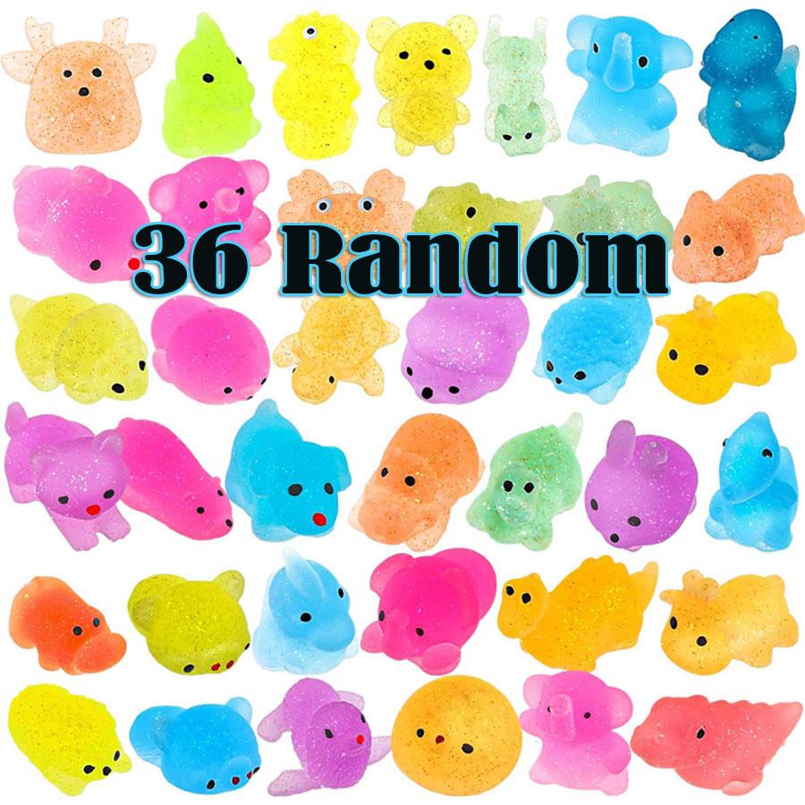 12/36 STUKS voor Kinderen hi Dierlijke Squishies Speelgoed Glitter hi Squishy Willekeurig Kawaii Mini Squishies Stressverlichtend Speelgoed Feestartikelen