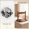 Vintage Wooden Storage Display Stand Entryway Organizer for Key Sunglasses Eyeglass Watch Jewelry Home Desktop Decor Holder