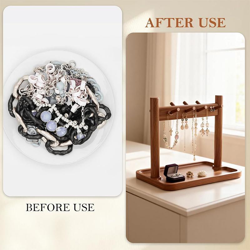 Vintage Wooden Storage Display Stand Entryway Organizer for Key Sunglasses Eyeglass Watch Jewelry Home Desktop Decor Holder