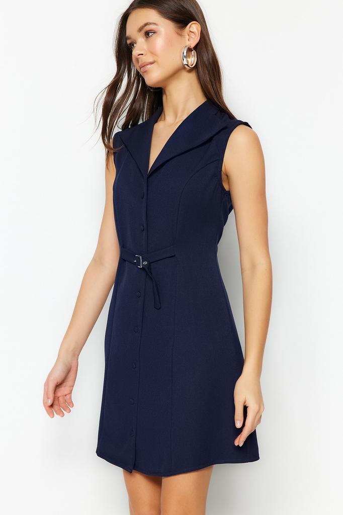 Women's Fashion Casual Sleeveless Mini Multicolor Tulle Fitted Body-Fitting Mini Gathered Zero Sleeve Flexible Knitted Dress