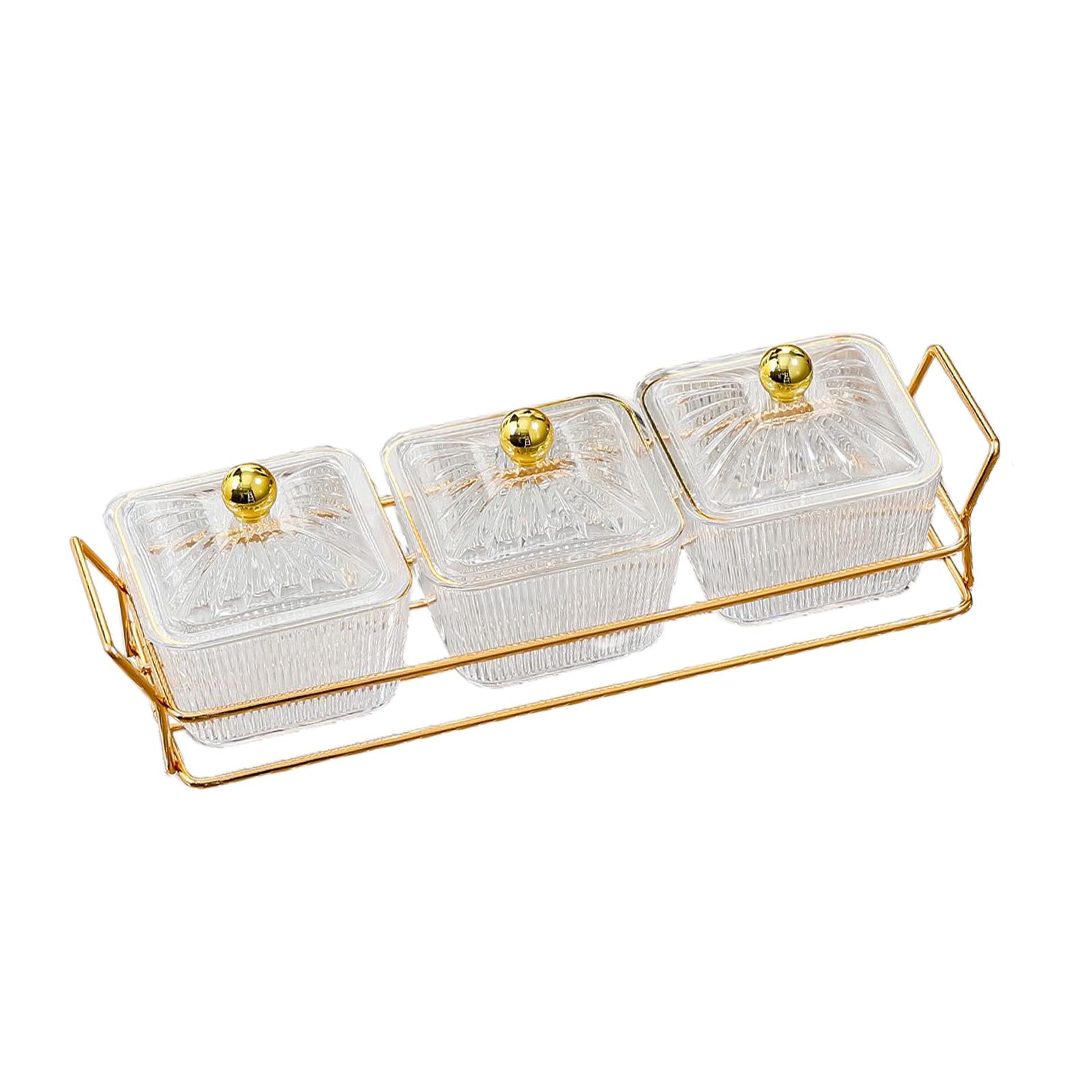 Kreative unterteilte Servierplatte mit Deckel, Serviertablett für Vorspeisen, Snackgerichte, Aufbewahrungsbox für Lebensmittel, Tablett für Nüsse und Früchte