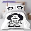 Mafalda Pattern Bedding,Quilt Set Quilt Cover Pillowcase Home Birthday Gift (1 * Duvet Cover + 2 * Pillowcase, Without Core)