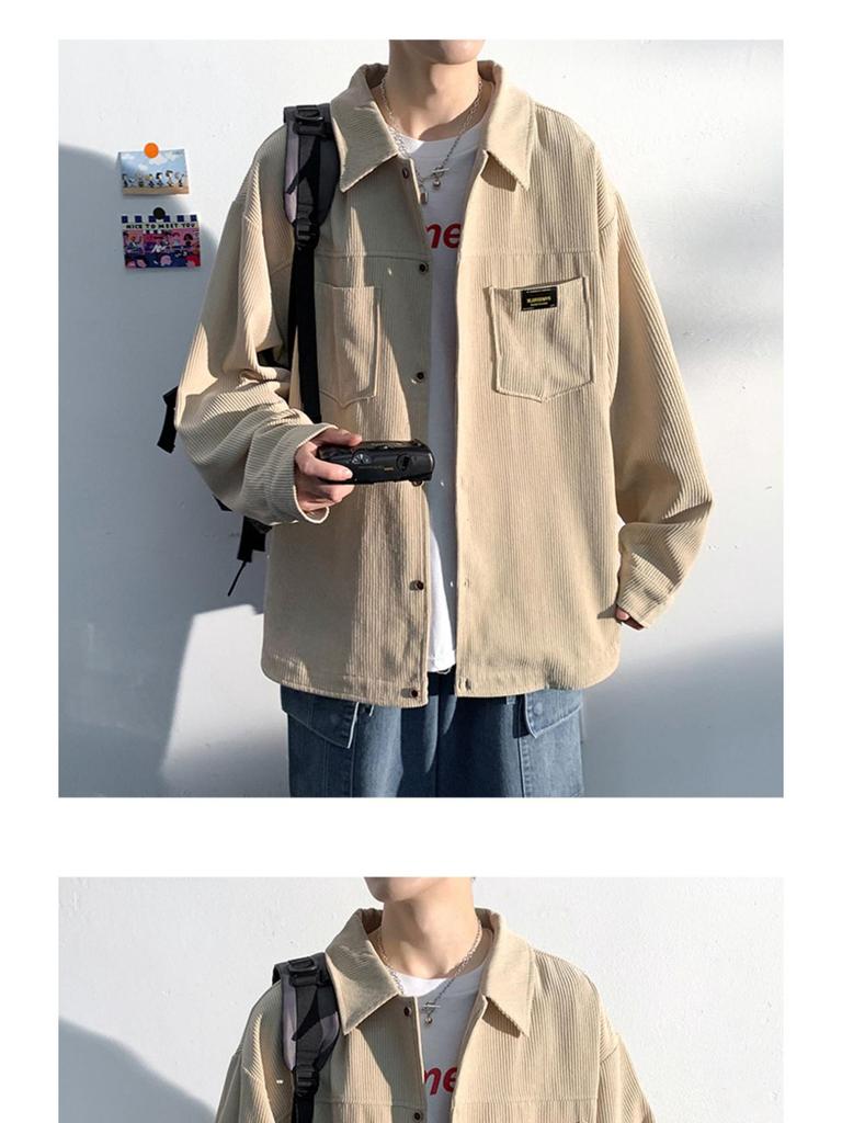 2025 Spring/Autumn Men's Thickened Japanese-Style Casual Long-Sleeve Shirt Jacket