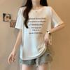 Spring and summer new loose student short-sleeved T-shirt women's new letter printing couple Internet celebrity student top