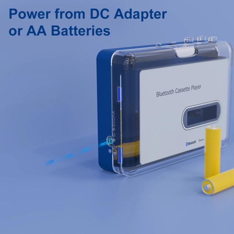 Nešiojamas retro kasetinis muzikos grotuvas asmeninis Walkman kasetės palaikymas 3,5 mm ausinės belaidis Bluetooth kasetinis grotuvas siųstuvas