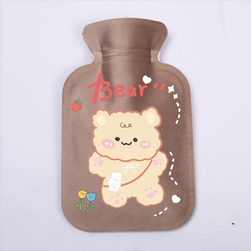 Mini Plush Cartoon Hot Water Bottle for Abdomen - Soft Hand Warmer