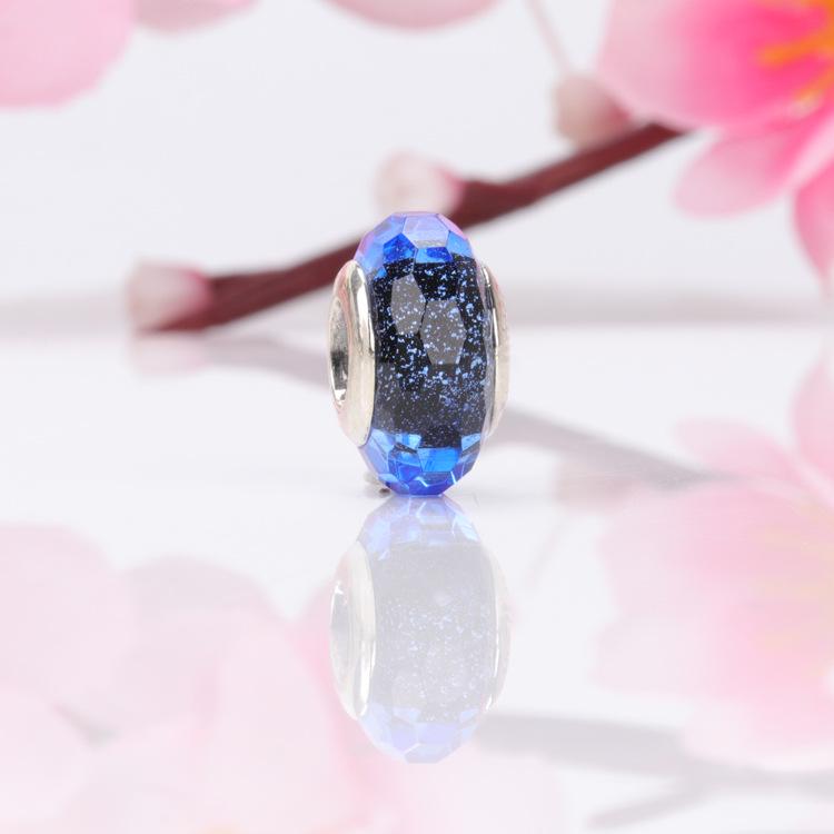 Pandora Pärlor: Europeisk & Amerikansk S925 Sterling Silver Facetterad Glas Berlockpärla