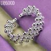 Offenes Armband aus 925er-Sterlingsilber mit glatten Perlen, Modeschmuck