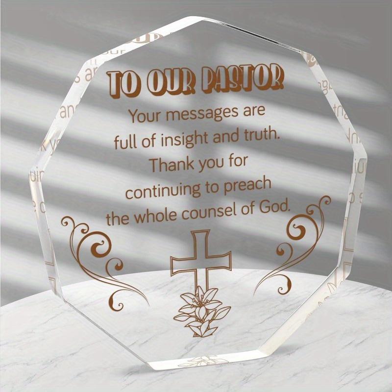 Geschenke zum Tag der Wertschätzung des Pastors, Acrylschildplakette, Geschenke zur Wertschätzung des Pastors, Acrylplakettendekor für Zuhause, Büro
