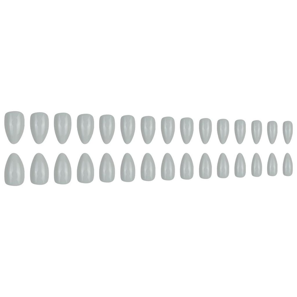 LHSD-30 Short Almond Glossy False Nails Set - 30 Detachable Pieces