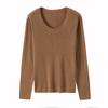 Classic high-end autumn and winter new niche chic front shoulder thin long-sleeved women's all-wool knitted sweater