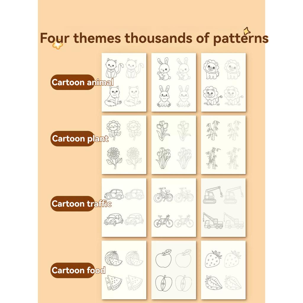 Painting, Drawing, Copying, Picture Books, Children's Simple Sketches, Elementary School Students' Sketching, Coloring Books