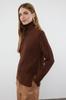 Women's Fashionable Stylish Sweater Navy Blue Collar Button Detailed Knitwear Sweater