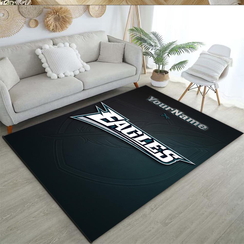 Philadelphia Eagles Personalized Text Area Rug Perfect For Living Rooms Decorate Room Entryway Balcony Antislip Rug Office Home Decor