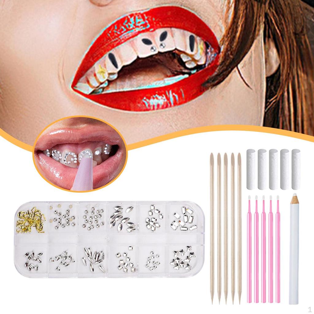 Tooth GEM Kit Ornaments Teeth Jewelry for Gatherings Parties Photo Props