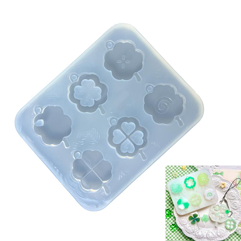 Elegant Clover Pendant Silicone Molds for Epoxy Resin Hanging Ornament Casting Molds for DIY Jewelry and Keychains