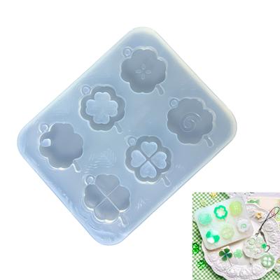 Stylish Clover Pendant Casting Molds Easy Demould Silicone Molds for Unique Hanging Decors and Artisanal Crafting