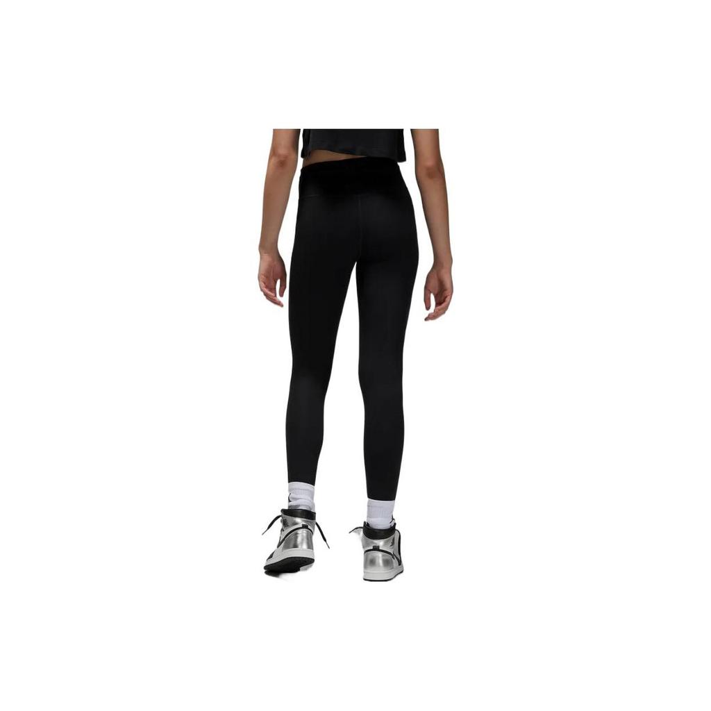 Jordan Dri-FIT Sport Solid Logo Print Spodnie Legginsy ze Sznurkiem Damskie Spodnie Czarne DQ4449-010