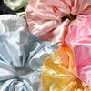 Large Size 18cm Solid Color Satin Scrunchies For Girls Candy Colors Hair Rings for Bun Hairstyle Ties Hair Accessories for Women