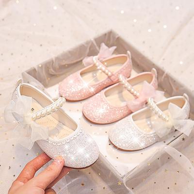 Mode Mädchen Mary Janes für Party Hochzeit Shows Schleife Perlen Elegant Prinzessin Schuhe Chic Kinder Schuhe Rutschfest Kinder Mode