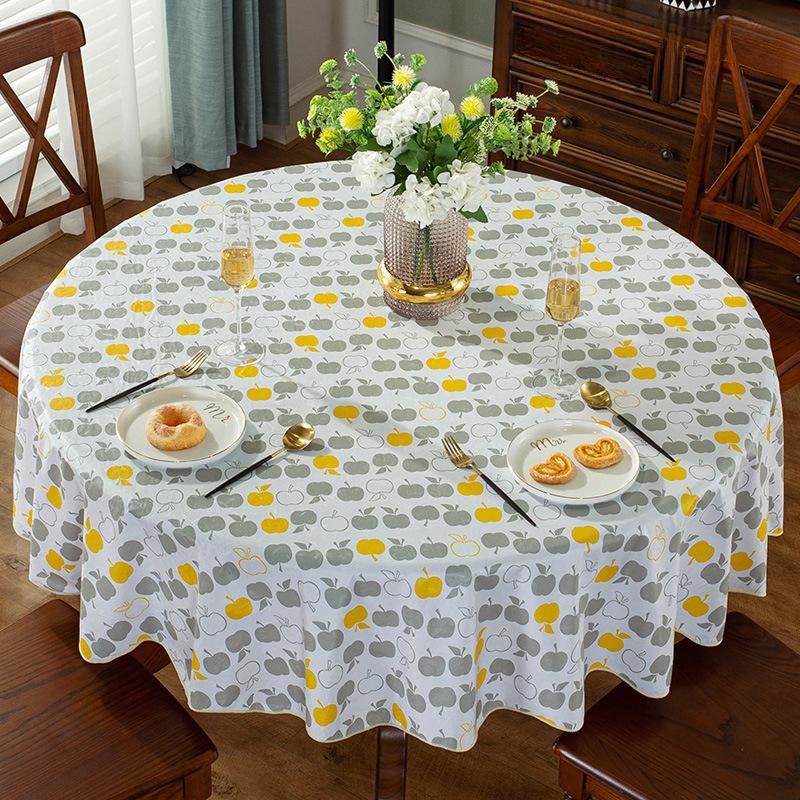 Hot Sale Printed Round Table Cloth PVC Waterproof Oil-proof Tablecloth Home Dining Lace Table Cover for Wedding Party Decor
