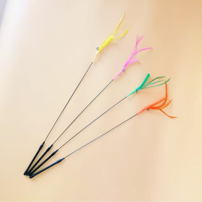 

Игрушки для кошек, Трава собачьего хвоста, Длинная палочка, Палочка-дразнилка для кошек, Перья, Стальная проволока, Гибкая, Расслабляющая и для саморазвлечения 50cm 1pc