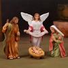 Christmas Nativity Figurines Holy Family Figure with Donkey Nativity Figure,Table Ornament Religious Christmas Decors