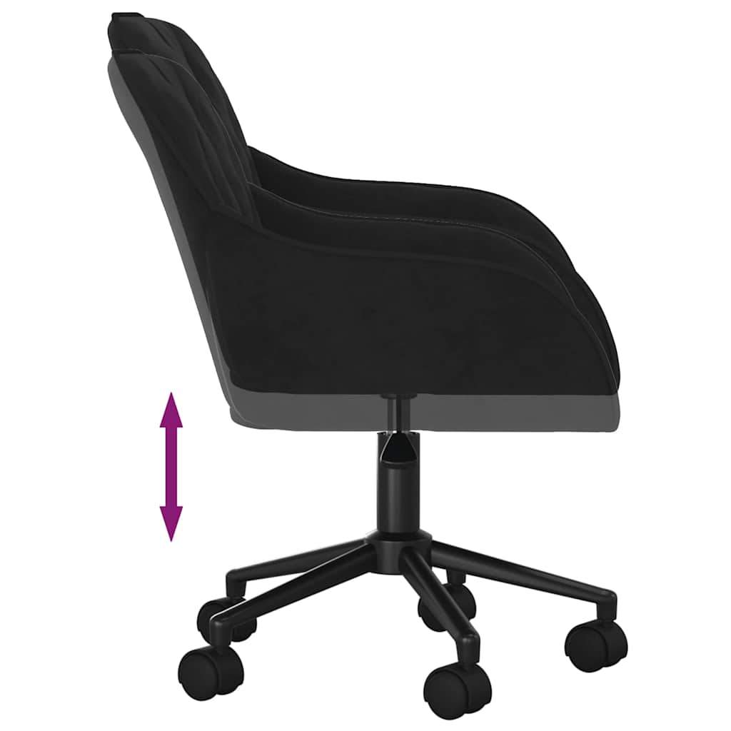 Office Chair Swivel Black Velvet