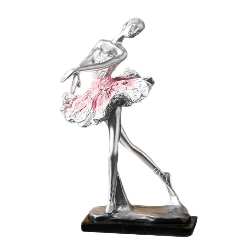 Ballet Dancer Figurine European Girl Dancer Ornament Figure Sculpture Craft For Table Bookcase Accent