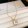 Simple Gold Zircon Letter Pendant Necklace For Women And Casual Wear