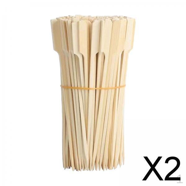 

2x 100x Бамбуковые шпажки Барбекю BBQ Гладкие Утолщенные Одноразовые Закуски для Кемпинга