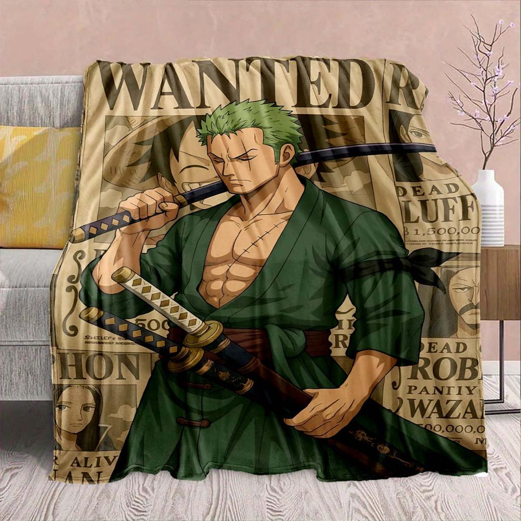 Manta de Franela del Anime One Piece - Suave Cálida Perfecta para Sofá, Ropa de Cama Camping Viaje Oficina Decoración del Hogar -QJY