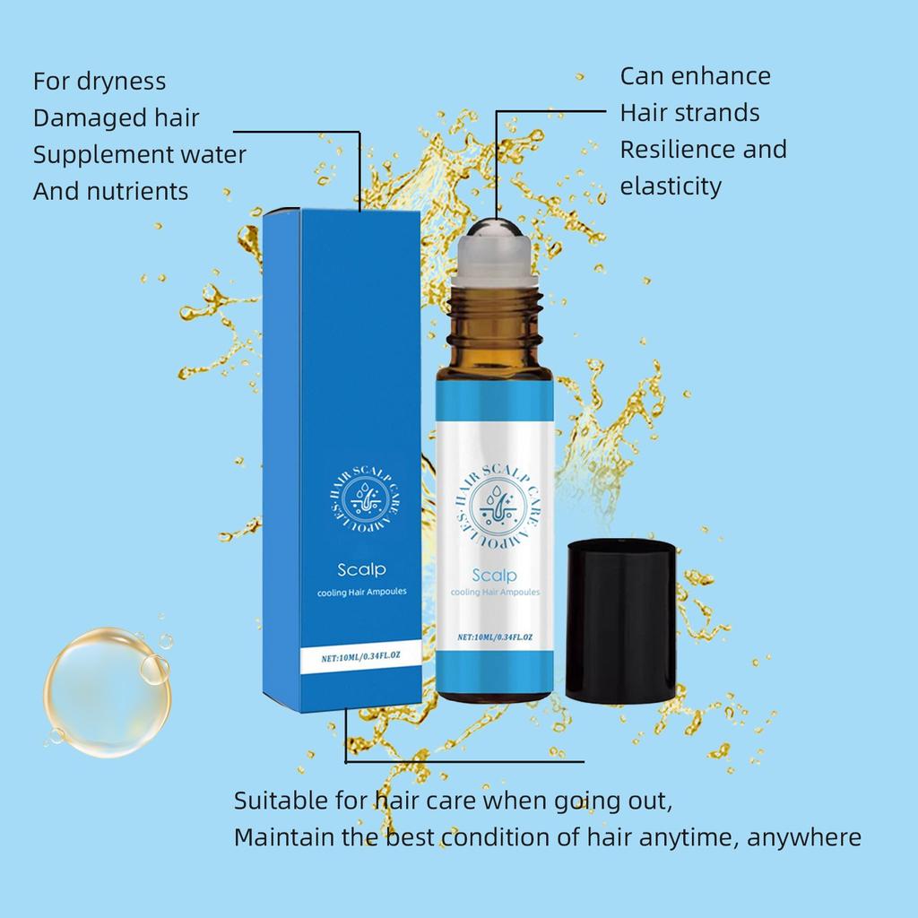 Odżywczy Olejek do Włosów w Rollerze Pielęgnacja Puszące się Gładkie Mocne Włosy Olejek w Rollerze Nawilżający Redukujący Suchość i Niedobór Wody.10ML