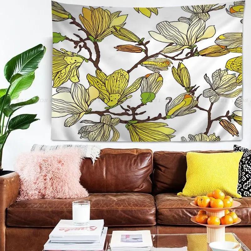 Office Living Room Tapestry Tropical Leaves Flower Wall Tapestry Home Wall Decoration Tapestry