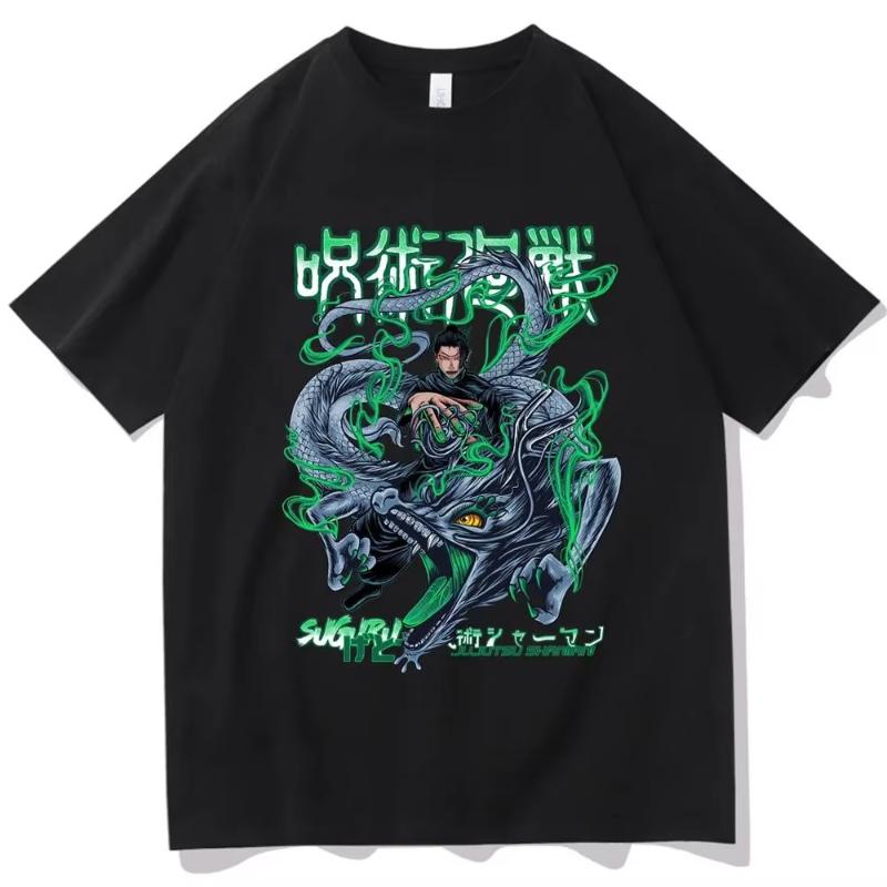 MINISO Japanese Anime Jujutsu Kaisen Suguru Geto Graphic Print T Shirt Fashion Unisex Casual Crew Neck Short Sleeve T Shirt