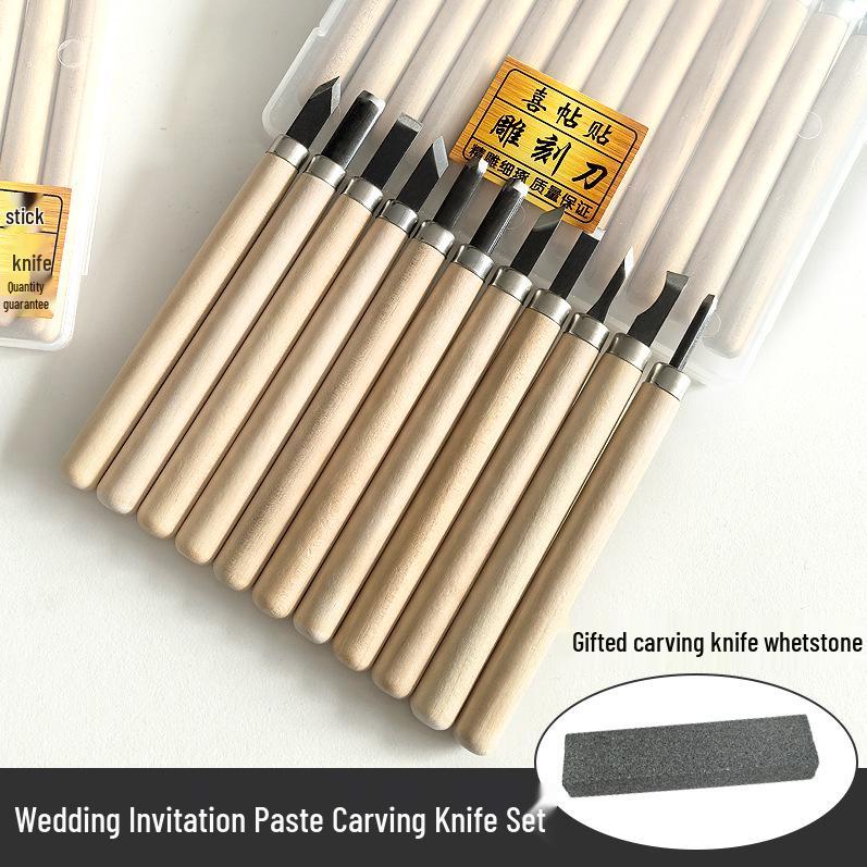 Woodcut Carving Knife Set for Wedding Invitations, Woodblock Prints, Rubber Stamps, and Handcrafted Wood Art