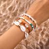 European American Fashion Bohemian Layered Beaded Bracelets Elastic Ethnic Bracelets for Women Female Bangle Bracelet